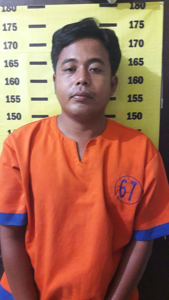 Pelaku atas nama Erik Setiyawan, (27) warga Dusun Trembelang RT. 01 RW. 04 Desa Cluring Kecamatan Cluring Kabupaten Banyuwangi. (Foto. Repro)